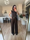 Kahve Saten Toka Detay Takım