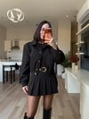 Kahve Vatkalı Ceket& Etek Takım