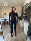 Kahve Volanlı Dar Kesim Triko