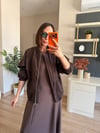 Kahverengi Ceket & Modal Elbise Takım