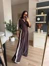 Kahverengi Yanları Şeritli Tensel Tulum