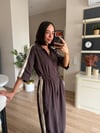 Kahverengi Yanları Şeritli Tensel Tulum