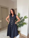 Kemer Detaylı Denim Elbise