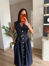 Kemer Detaylı Denim Elbise