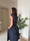Kemer Detaylı Denim Elbise
