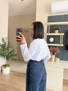 Lacivert Beli Lastikli Tensel Denim