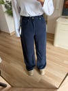 Lacivert Beli Lastikli Tensel Denim