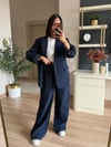Lacivert Şeritli Blazer Tasarım Takım