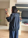 Lacivert Şeritli Blazer Tasarım Takım
