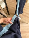 Lacivert Yanları Denim Şeritli Oversize Takım