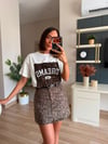 Leopar Desenli Tshirt Etek Takım