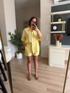 Limon Sarı Taşlı Şort Gömlek Takım