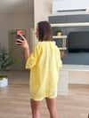 Limon Sarı Taşlı Şort Gömlek Takım