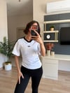 Marka Model Beyaz Yanı Büzgülü Tshirt