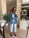 Marka Model İşlemeli Tensel Denim Gömlek