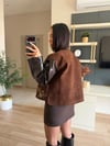 Marka Model Kahve Pul İşlemeli Süet Premium Ceket