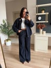 Marka Model Kahve Yaka Broşlu Bomber Ceket& Pantolon Takım