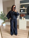 Marka Model Kahve Yaka Broşlu Bomber Ceket& Pantolon Takım