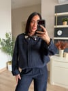 Marka Model Kahve Yaka Broşlu Bomber Ceket& Pantolon Takım
