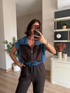 Marka Model Kahverengi Denim Detaylı Modal Takım 