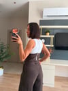Marka Model Kahverengi Korse Detaylı Atlet Kargo Pantolon Takım