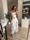 Marka Model Krem Volanlı Etek Bluz Takım