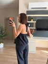 Marka Model Lacivert Aksesuarlı Yelek Pantolon Takım
