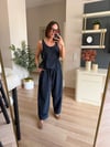 Marka Model Lacivert Beli Büzgülü Bluz Pantolon Takım