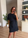 Marka Model Lacivert Çift Parça Görünümlü Elbise