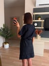 Marka Model Lacivert Çift Parça Görünümlü Elbise