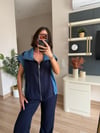 Marka Model Lacivert Denim Detaylı Modal Takım