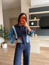 Marka Model Lacivert Denim Detaylı Takım 