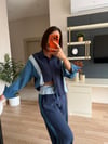 Marka Model Lacivert Denim Detaylı Takım 