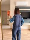 Marka Model Lacivert Denim Detaylı Takım 