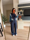 Marka Model Lacivert Denim Detaylı Takım 