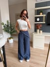 Marka Model Lacivert Şal Detaylı Tensel Pantolon