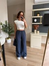 Marka Model Lacivert Şal Detaylı Tensel Pantolon