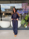 Marka Model Lacivert Yakası Bağlamalı Mix Gömlek Pantolon Takım