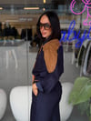 Marka Model Lacivert Yakası Bağlamalı Mix Gömlek Pantolon Takım
