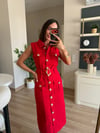 Marka Model Midi Kırmızı Denim Elbise 