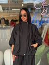 Marka Model Siyah Büzgülü Ceket& Şalvar Pantolon Takım