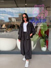 Marka Model Siyah Büzgülü Ceket& Şalvar Pantolon Takım