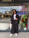 Marka Model Siyah Büzgülü Ceket& Şalvar Pantolon Takım