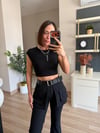 Marka Model Siyah Etekli Kumaş Pantolon