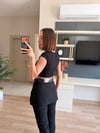 Marka Model Siyah Etekli Kumaş Pantolon