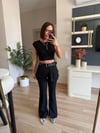 Marka Model Siyah Etekli Kumaş Pantolon