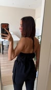 Marka Model Siyah Kapri Pantolon Boyundan Bluz Takım