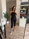 Marka Model Siyah Kapri Pantolon Boyundan Bluz Takım