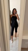 Marka Model Siyah Kapri Pantolon Boyundan Bluz Takım
