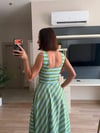 Marka Model Yeşil Mavi Çizgili Elbise